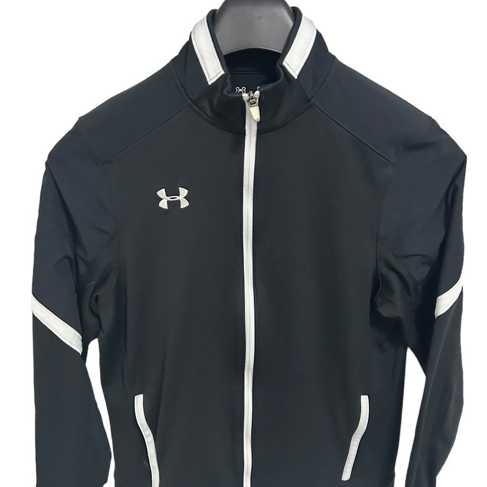 Under Armour Track Jacket Sweatshirt Size Medium Full Zip Loose Fit